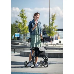 Die moderne Hausfrau Rollator Troja 5G M, faltbar, höhenverstellbar silber