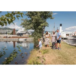 Die moderne Hausfrau Rollator Troja 5G M, faltbar, höhenverstellbar türkis