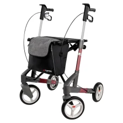 Die moderne Hausfrau Rollator Troja 5G M, faltbar, höhenverstellbar rot