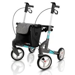 Die moderne Hausfrau Rollator Troja 5G S, faltbar, höhenverstellbar türkis