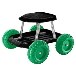 Die moderne Hausfrau Rollsitz, fahrbarer Gartensitz mit Ablage, belastbar bis 130 kg