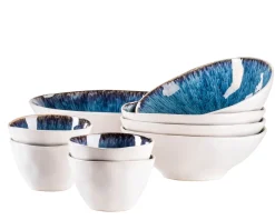 Die moderne Hausfrau Salatschüssel-Set, Steinzeug Frozen Blau