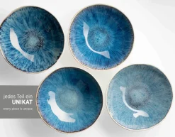 Die moderne Hausfrau Salatschüssel-Set, Steinzeug Frozen Blau