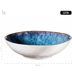 Die moderne Hausfrau Salatschüssel-Set, Steinzeug Frozen Blau