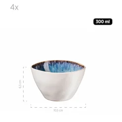 Die moderne Hausfrau Salatschüssel-Set, Steinzeug Frozen Blau