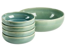 Die moderne Hausfrau Salatschüsselset, Steinzeug Elina Uno Grün