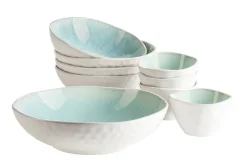 Die moderne Hausfrau Salatschüssel-Set, Steinzeug Frozen Grün