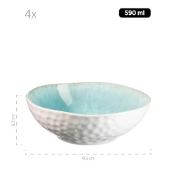 Die moderne Hausfrau Salatschüssel-Set, Steinzeug Frozen Grün