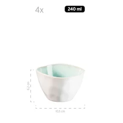 Die moderne Hausfrau Salatschüssel-Set, Steinzeug Frozen Grün