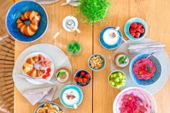 Die moderne Hausfrau Salatschüssel-Set, Steinzeug Frozen Weiß