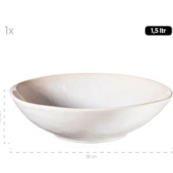 Die moderne Hausfrau Salatschüssel-Set, Steinzeug Frozen Weiß