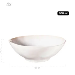 Die moderne Hausfrau Salatschüssel-Set, Steinzeug Frozen Weiß