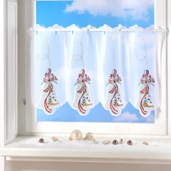 Die moderne Hausfrau Scheibengardine „Weihnachtsglocken“