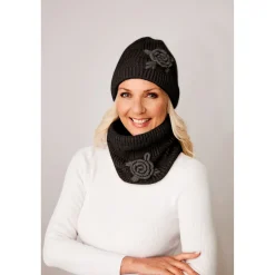 Damen Die moderne Hausfrau Schlupfschal „Rose“ schwarz