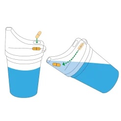 Die moderne Hausfrau Schnabelbecher Pillenschlucker Blau