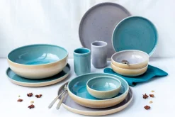 Die moderne Hausfrau Schüssel Set, Steinzeug Candy Blau