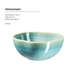 Die moderne Hausfrau Schüssel Set, Steinzeug Cordelia Grün / Blau