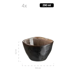 Die moderne Hausfrau Schüssel-Set, Keramik Niara Organic 9 x Schüssel