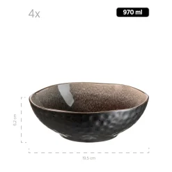 Die moderne Hausfrau Schüssel-Set, Keramik Niara Organic 9 x Schüssel