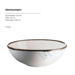 Die moderne Hausfrau Schüssel-Set, Porzellan Pintar Beige / Blau