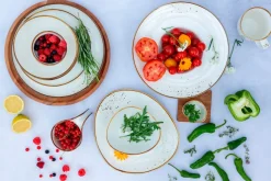 Die moderne Hausfrau Schüssel-Set, Porzellan Pintar Beige / Braun