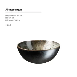 Die moderne Hausfrau Schüssel-Set, Steinzeug Carellia Grau