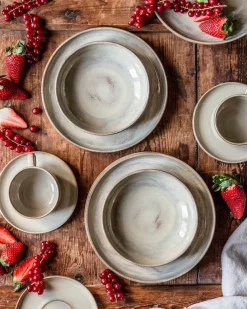 Die moderne Hausfrau Schüssel-Set, Steinzeug Nebelwald