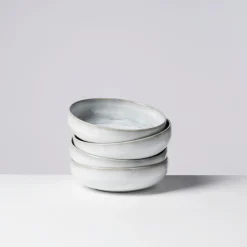 Die moderne Hausfrau Schüssel-Set, Steinzeug TIEFER SEE Grau / Weiß