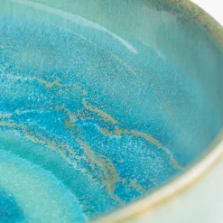 Die moderne Hausfrau Schüssel-Set, Steinzeug TIEFER SEE Blau / Grün