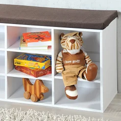 Die moderne Hausfrau Schuhschrank mit Sitzkissen aus Stoff