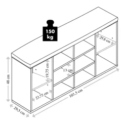 Die moderne Hausfrau Schuhschrank mit Sitzkissen aus Stoff
