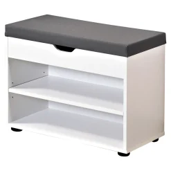 Die moderne Hausfrau Schuhschrank mit Sitzkissen, 2 Fächer weiß