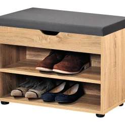 Die moderne Hausfrau Schuhschrank mit Sitzkissen, 2 Fächer eiche