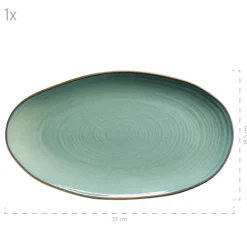 Die moderne Hausfrau Servierplatten-Set, Keramik Nottingham Grün