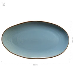 Die moderne Hausfrau Servierplatten-Set, Keramik Nottingham Blau