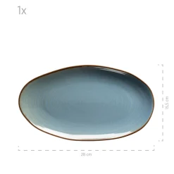 Die moderne Hausfrau Servierplatten-Set, Keramik Nottingham Blau