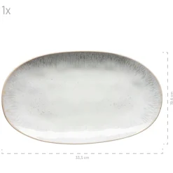 Die moderne Hausfrau Servierplatten-Set, Steinzeug Frozen Weiß