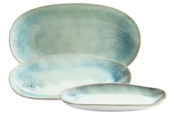 Die moderne Hausfrau Servierplatten-Set, Steinzeug Frozen Grün