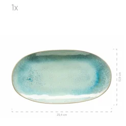 Die moderne Hausfrau Servierplatten-Set, Steinzeug Frozen Grün