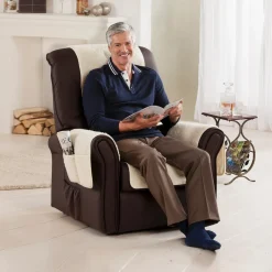 Die moderne Hausfrau Sesselschoner mit Schurwolle natur