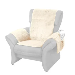 Die moderne Hausfrau Sesselschoner mit Schurwolle natur