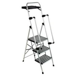 Die moderne Hausfrau Sicherheitsleiter, Trittleiter 3 Stufen mit Handlauf