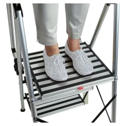 Die moderne Hausfrau Sicherheitsleiter, Trittleiter 3 Stufen mit Handlauf