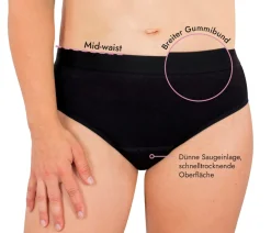 Die moderne Hausfrau Slip mit Saugeinlage Schwarz