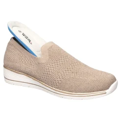 Damen Die moderne Hausfrau Slipper mit Keilabsatz „Federleicht“ taupe