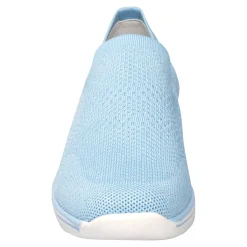 Damen Die moderne Hausfrau Slipper mit Keilabsatz „Federleicht“ blau