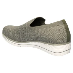 Damen Die moderne Hausfrau Slipper mit Keilabsatz „Federleicht“ khaki