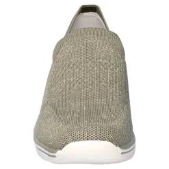 Damen Die moderne Hausfrau Slipper mit Keilabsatz „Federleicht“ khaki