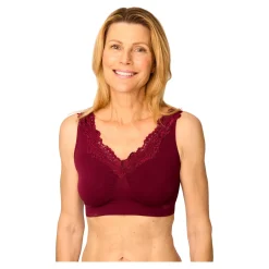 Damen Die moderne Hausfrau Soft-BH mit Spitze „Elegant“ bordeaux