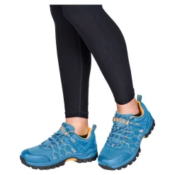 Damen Die moderne Hausfrau Softshell-Trekkingschuh unisex, wasserabweisend blau/orange